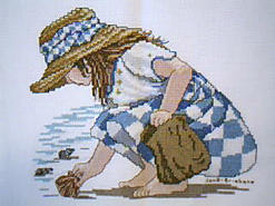 Cross stitch square for (QUILTED) Sea Shell E01's quilt