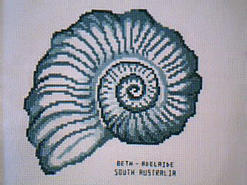 Cross stitch square for (QUILTED) Sea Shell E01's quilt
