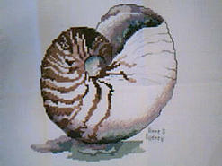 Cross stitch square for (QUILTED) Sea Shell E01's quilt