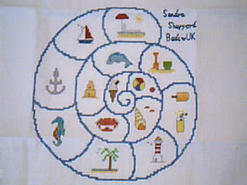 Cross stitch square for (QUILTED) Sea Shell E01's quilt