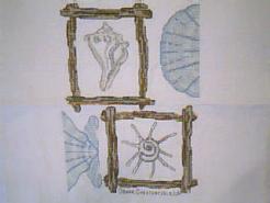 Cross stitch square for (QUILTED) Sea Shell E01's quilt