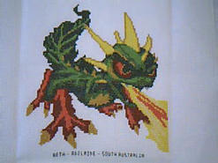 Cross stitch square for Maxwell P's quilt