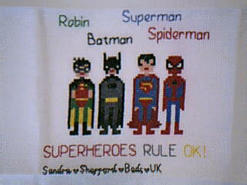 Cross stitch square for Maxwell P's quilt