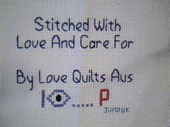 Cross stitch square for (QUILTED) I Spy...P E01's quilt