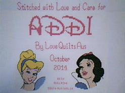 Cross stitch square for Addison-Hope 's quilt