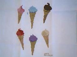 Cross stitch square for (QUILTED) Ice Cream E01's quilt