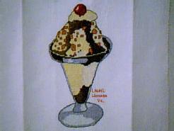 Cross stitch square for (QUILTED) Ice Cream E01's quilt