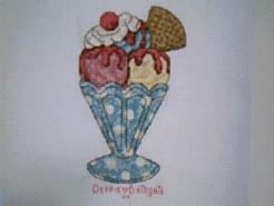 Cross stitch square for (QUILTED) Ice Cream E01's quilt