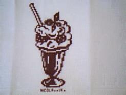 Cross stitch square for (QUILTED) Ice Cream E01's quilt