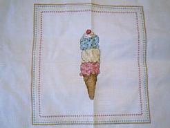 Cross stitch square for (QUILTED) Ice Cream E01's quilt