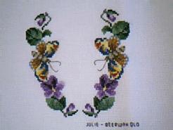 Cross stitch square for Harmony F's quilt
