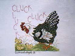 Cross stitch square for (QUILTED) Chooks & Roosters E01's quilt