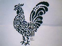Cross stitch square for (QUILTED) Chooks & Roosters E01's quilt