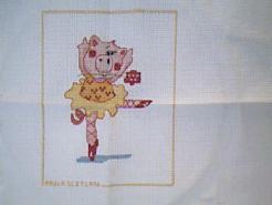 Cross stitch square for (QUILTED) Ballerinas E01's quilt