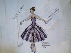 Cross stitch square for (QUILTED) Ballerinas E01's quilt