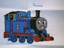 Cross stitch square for (QUILTED) Trains E01's quilt