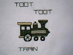 Cross stitch square for (QUILTED) Trains E01's quilt
