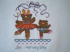 Cross stitch square for (QUILTED) Ballerinas E01's quilt
