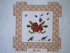 Cross stitch square for Imogen R's quilt