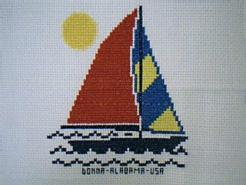 Cross stitch square for Cooper (E)'s quilt