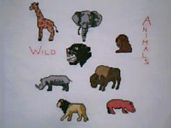Cross stitch square for (QUILTED) Animals-Jungle Animals E01's quilt