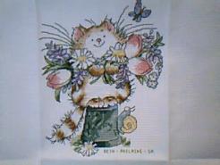 Cross stitch square for (QUILTED) Cats & Kittens E01's quilt
