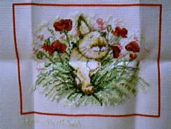Cross stitch square for (QUILTED) Cats & Kittens E01's quilt