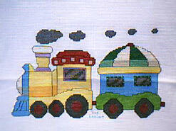 Cross stitch square for (QUILTED) Trains E01's quilt