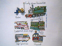 Cross stitch square for (QUILTED) Trains E01's quilt