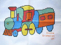 Cross stitch square for (QUILTED) Trains E01's quilt
