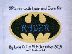 Cross stitch square for Ryder's quilt
