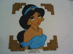 Cross stitch square for Princesses Stitch-a-long's quilt