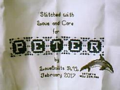 Cross stitch square for Peter H's quilt