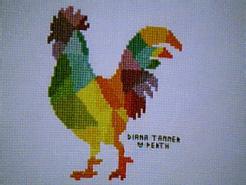 Cross stitch square for (QUILTED) Chooks & Roosters E01's quilt