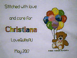 Cross stitch square for Christiana K's quilt