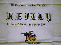 Cross stitch square for Reilly's quilt