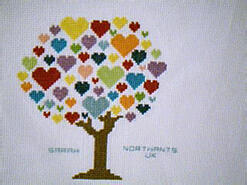 Cross stitch square for Layla Jane's quilt