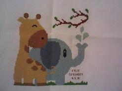 Cross stitch square for Dekkard's quilt