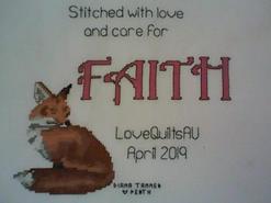 Cross stitch square for Faith E's quilt