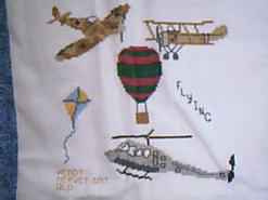 Cross stitch square for (QUILTED) Boy Theme E01's quilt