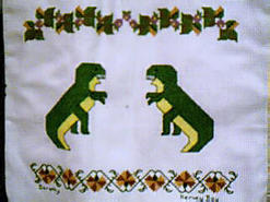Cross stitch square for (QUILTED) Boy Theme E01's quilt