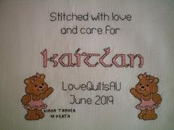 Cross stitch square for Kaitlan C's quilt