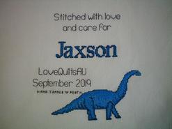 Cross stitch square for Jaxson S's quilt