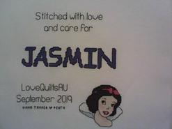 Cross stitch square for Jasmin P's quilt