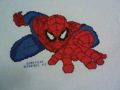 Cross stitch square for Superhero Stitch-a-long's quilt
