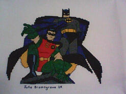 Cross stitch square for Superhero Stitch-a-long's quilt