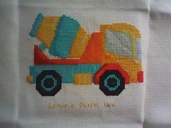 Cross stitch square for Lucas's quilt