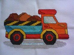 Cross stitch square for Lucas's quilt