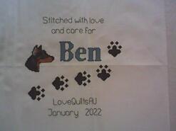 Cross stitch square for Ben  T's quilt