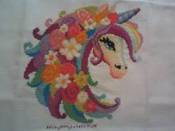Cross stitch square for Indiana's quilt